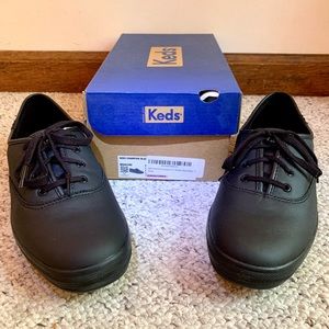 Keds - Women’s Champion Original Leather Sneaker- Black. Size 10